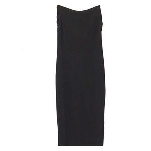 Vintage 90s Black glitter strapless tube dress